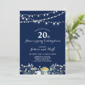 Invitation pour les 20 ans de mariage Navy & Or (Debout devant)