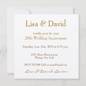 Invitation pour les 20 ans de mariage - Roses rose (Dos)