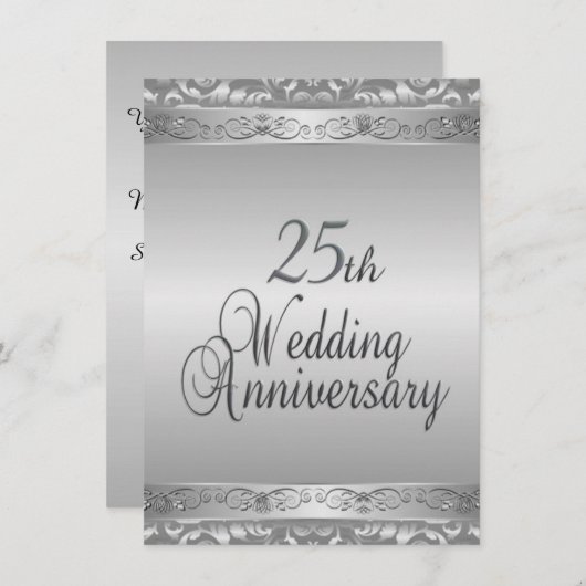 Invitation pour les 25 ans de mariage (Devant / Derrière)