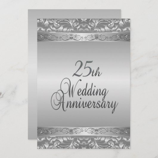 Invitation pour les 25 ans de mariage (Devant / Derrière)