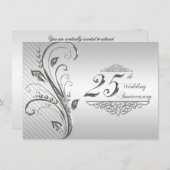 Invitation pour les 25 ans de mariage (Devant / Derrière)