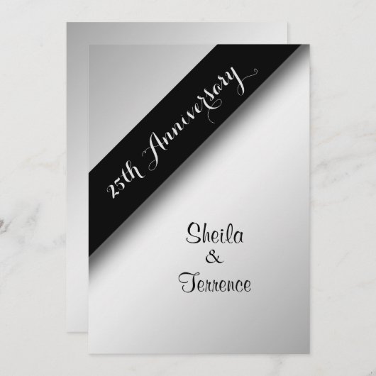 Invitation pour les 25 ans de mariage (Devant / Derrière)