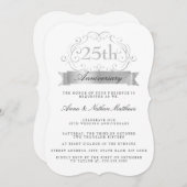 Invitation pour les 25 ans de Mariage Anniversaire (Devant / Derrière)
