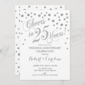Invitation pour les 25 ans de mariage - Argent Bla (Devant / Derrière)
