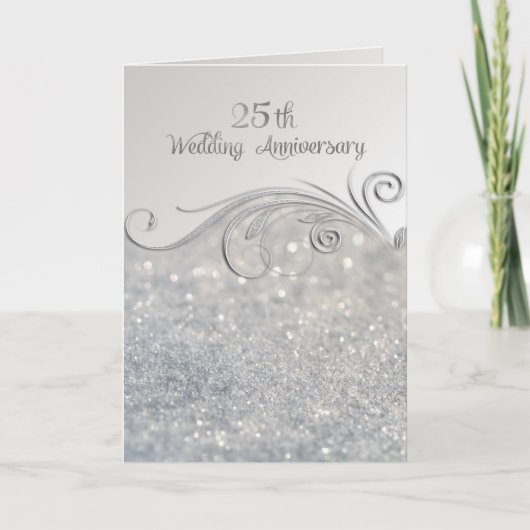 Invitation pour les 25 ans de mariage Argent Étinc (Devant)