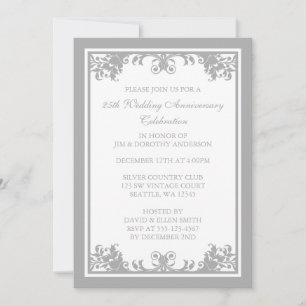 Invitation pour les 25 ans de mariage avec enjoliv