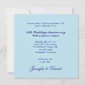 Invitation pour les 25 ans de mariage Blue Orchid (Dos)
