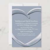 Invitation pour les 25 ans de mariage cœur en arge (Dos)