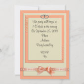 Invitation pour les 25 ans de mariage couleurs pêc (Dos)