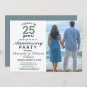 Invitation pour les 25 ans de mariage en Argent Mo (Devant / Derrière)