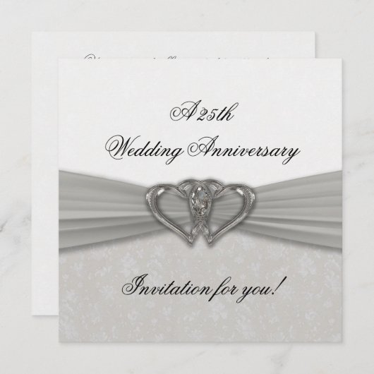 Invitation pour les 25 ans de mariage en Damas (Devant / Derrière)