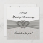 Invitation pour les 25 ans de mariage en Damassé (Devant / Derrière)