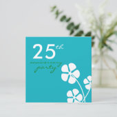 Invitation pour les 25 ans de mariage - Fleurs Mod (Debout devant)