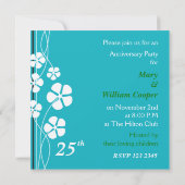 Invitation pour les 25 ans de mariage - Fleurs Mod (Dos)
