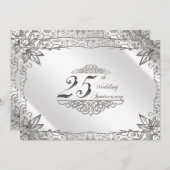 Invitation pour les 25 ans de mariage Flourish Sil (Devant / Derrière)