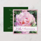 Invitation pour les 25 ans de mariage Rose Pâle (Devant / Derrière)