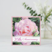 Invitation pour les 25 ans de mariage Rose Pâle (Debout devant)
