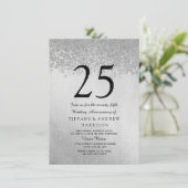 Invitation pour les 25 ans de mariage Silver Glitt (Debout devant)