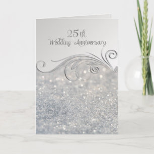 Invitation pour les 25 ans de mariage Sparkle Silv