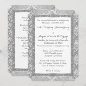 Invitation pour les 25 ans | Paillettes argentées (Devant / Derrière)