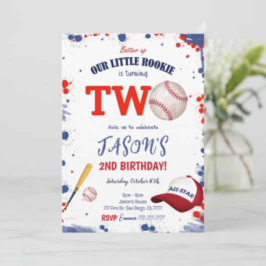 Invitation pour les 2 ans de baseball (Debout devant)