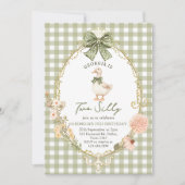 Invitation pour les 2 ans de Gingham Two Silly Goo (Devant)