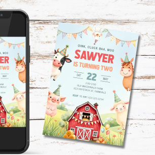 Invitation pour les 2 ans de la ferme, Anniversair