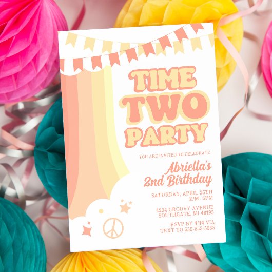 Invitation pour les 2 ans de la fête Retro Time Tw