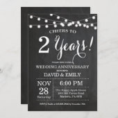 Invitation pour les 2 ans de mariage sur tableau n (Devant / Derrière)
