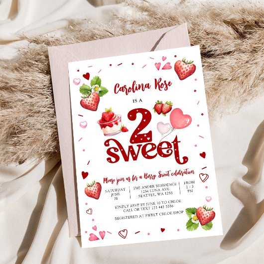 Invitation pour les 2 ans de Strawberry Sweet