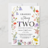 Invitation pour les 2 ans de Thème Fleur Sauvage F (Devant)