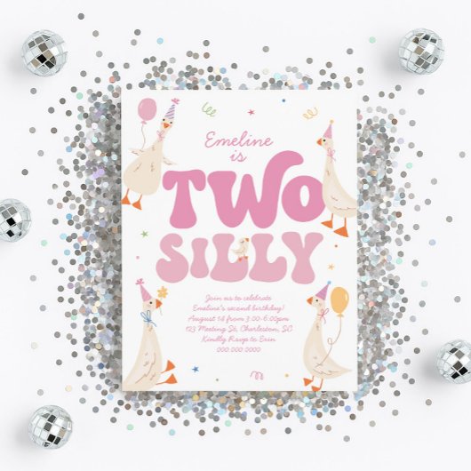 Invitation pour les 2 ans de Two Silly Goose Fille