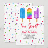 Invitation pour les 2 ans de Two Sweet avec des gl (Devant / Derrière)