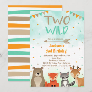 Invitation pour les 2 ans de Woodland, Two Wild In