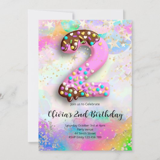 Invitation pour les 2 ans des filles (Devant)