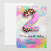 Invitation pour les 2 ans des filles (Devant / Derrière)