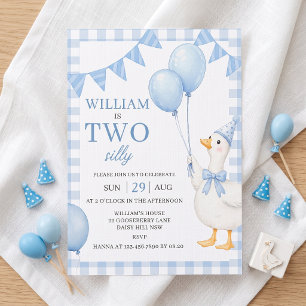 Invitation pour les 2 ans d'un garçon au vichy ble
