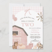 Invitation pour les 2 ans d'une fille | Animaux de (Devant)