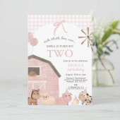 Invitation pour les 2 ans d'une fille | Animaux de (Debout devant)