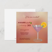 Invitation pour les 30 ans au cocktail (Devant / Derrière)