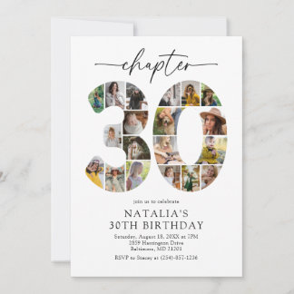 Invitation pour les 30 ans chapitre 30 avec photo 