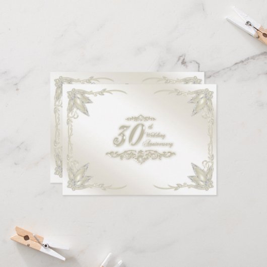 Invitation pour les 30 ans de mariage (Devant/Arrière en situation)