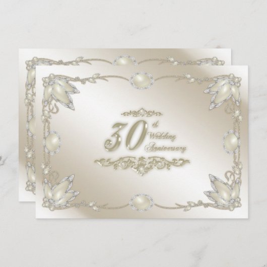 Invitation pour les 30 ans de mariage (Devant / Derrière)