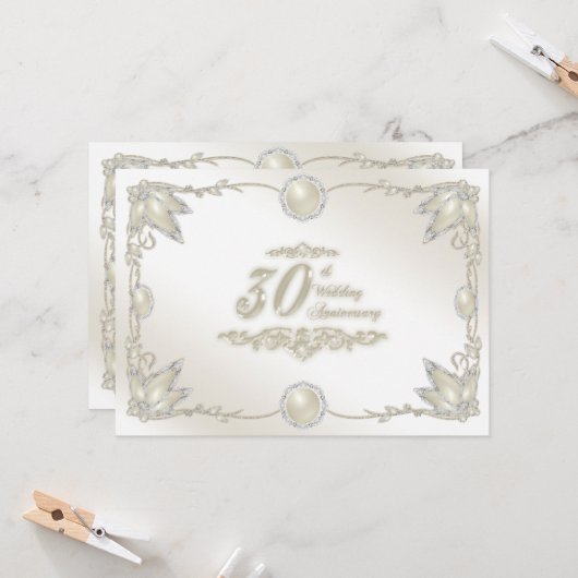 Invitation pour les 30 ans de mariage (Devant/Arrière en situation)