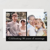 Invitation pour les 30 ans de mariage (Devant / Derrière)