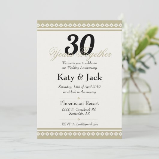Invitation pour les 30 ans de mariage (Debout devant)
