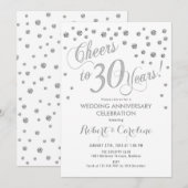 Invitation pour les 30 ans de mariage - Argent Bla (Devant / Derrière)