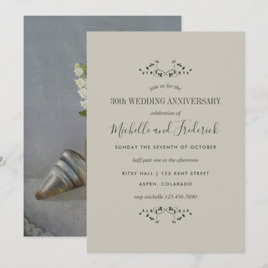 Invitation pour les 30 ans de mariage de noces de (Devant / Derrière)