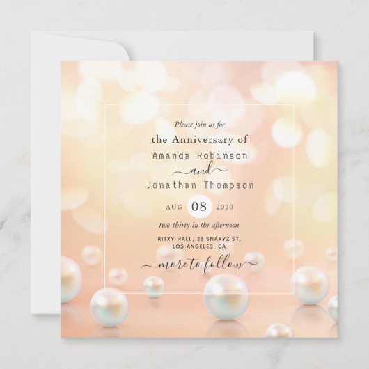 Invitation pour les 30 ans de mariage de noces de (Devant)
