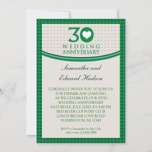Invitation pour les 30 ans de mariage de nos paren (Devant)